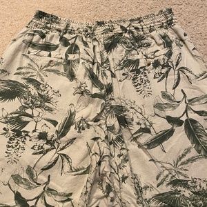 Lucky Brand Teigen Floral Print Drawstring Linen pants